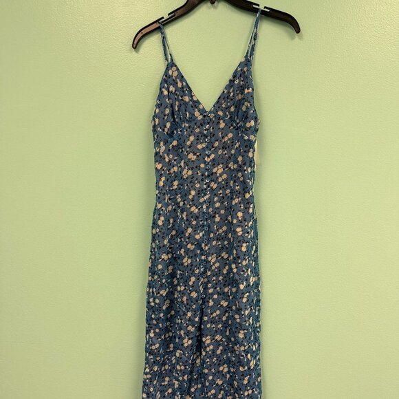 Majorelle quincy midi dress in blue ditsy size xs - Picture 3 of 10